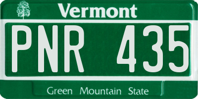 VT license plate PNR435