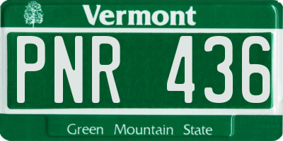 VT license plate PNR436