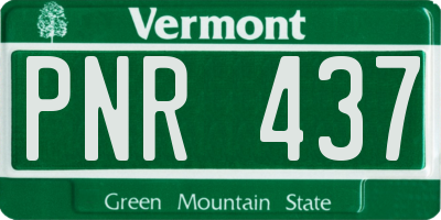 VT license plate PNR437