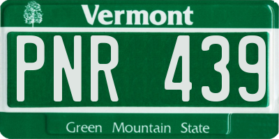 VT license plate PNR439