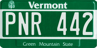 VT license plate PNR442
