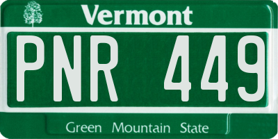 VT license plate PNR449