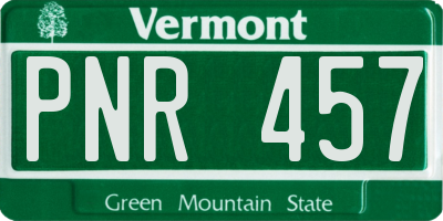 VT license plate PNR457