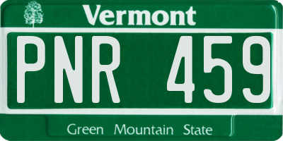 VT license plate PNR459