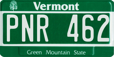 VT license plate PNR462
