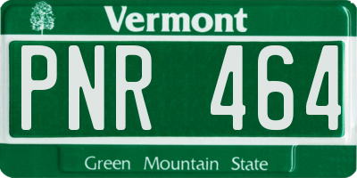 VT license plate PNR464