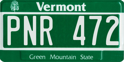 VT license plate PNR472