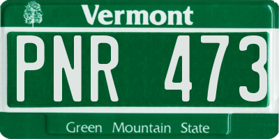 VT license plate PNR473