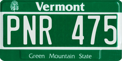 VT license plate PNR475