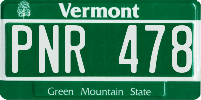 VT license plate PNR478