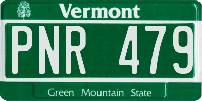 VT license plate PNR479