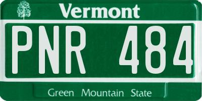 VT license plate PNR484
