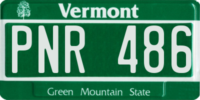 VT license plate PNR486