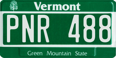 VT license plate PNR488