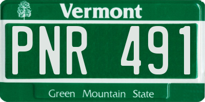 VT license plate PNR491