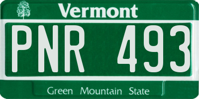 VT license plate PNR493