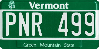 VT license plate PNR499