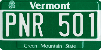 VT license plate PNR501