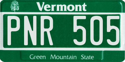 VT license plate PNR505