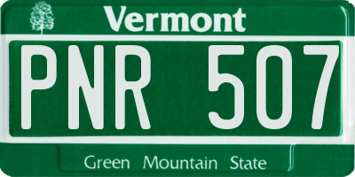 VT license plate PNR507