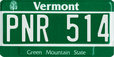 VT license plate PNR514