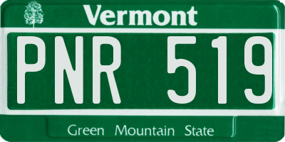VT license plate PNR519