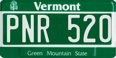 VT license plate PNR520