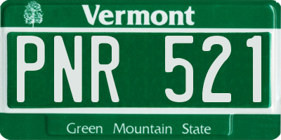 VT license plate PNR521