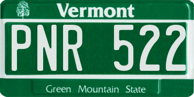 VT license plate PNR522