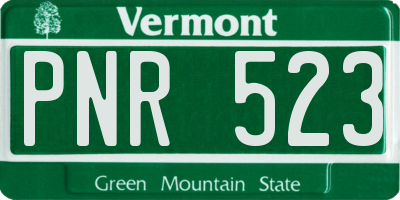 VT license plate PNR523