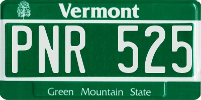 VT license plate PNR525