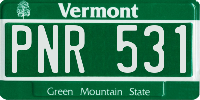VT license plate PNR531