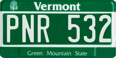 VT license plate PNR532