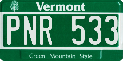 VT license plate PNR533