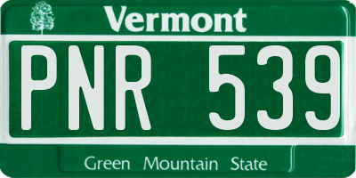 VT license plate PNR539