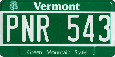 VT license plate PNR543