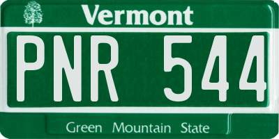 VT license plate PNR544