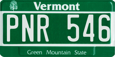 VT license plate PNR546