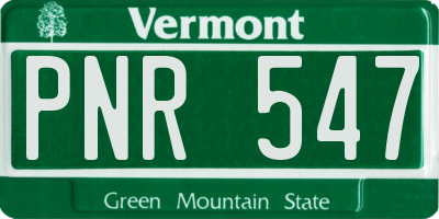 VT license plate PNR547