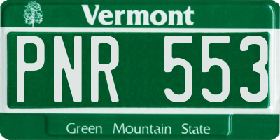 VT license plate PNR553