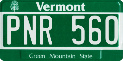 VT license plate PNR560