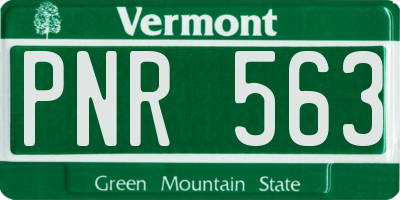 VT license plate PNR563