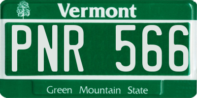VT license plate PNR566
