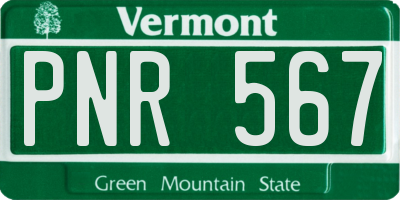 VT license plate PNR567
