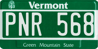 VT license plate PNR568