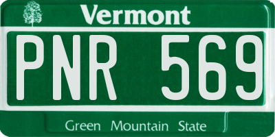 VT license plate PNR569