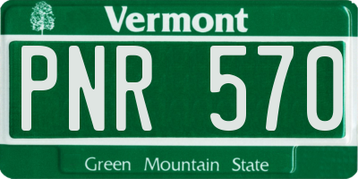 VT license plate PNR570