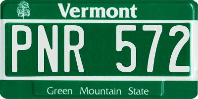 VT license plate PNR572