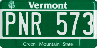 VT license plate PNR573