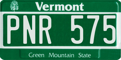 VT license plate PNR575